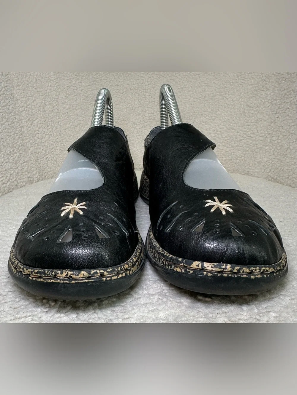 Mary Jane Jane’s Black Leather Goth Cute Babydoll Lolita Cottagecore Flats 7.5